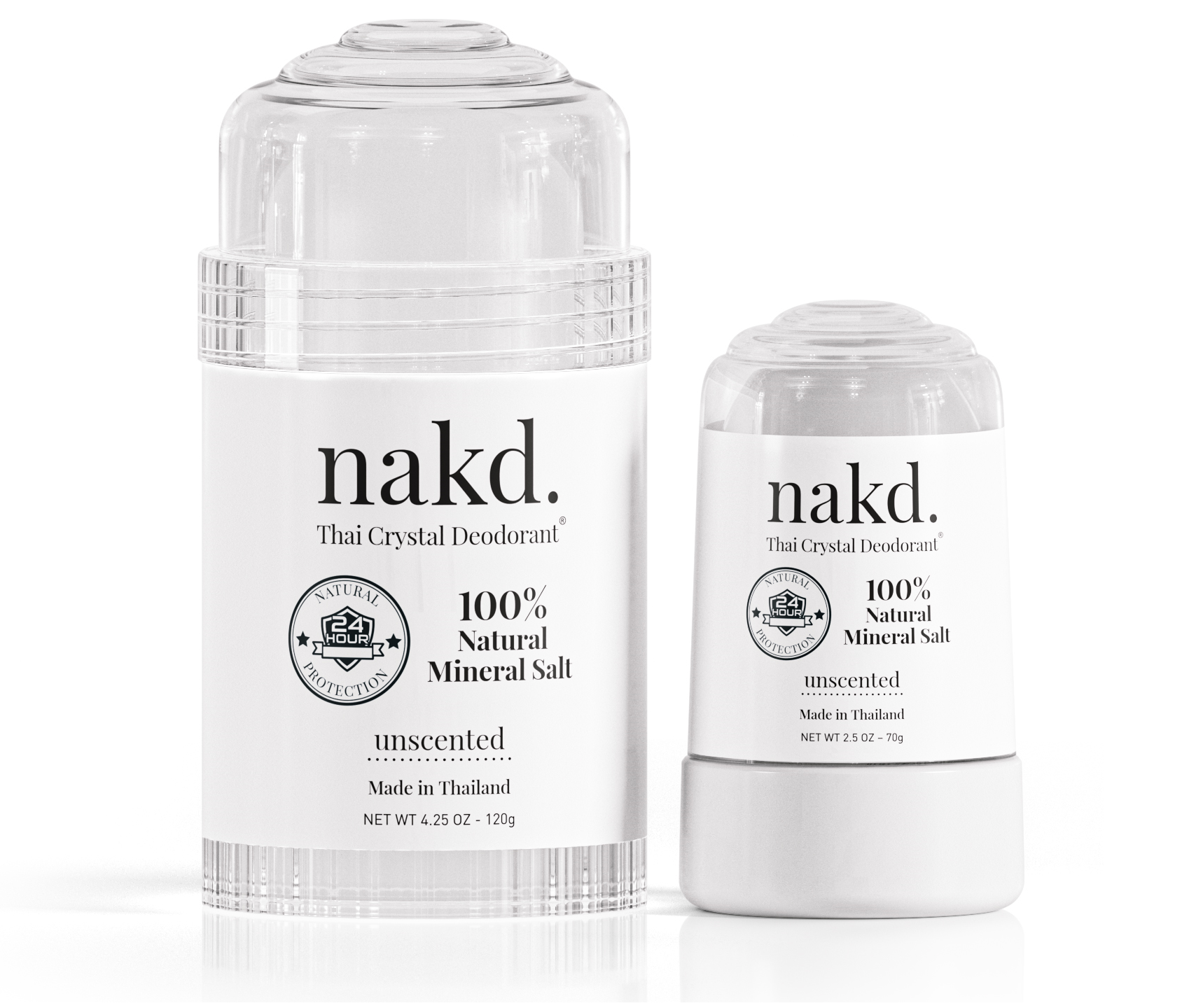 nakd. Thai Crystal Deodorant Stone – 2 Salt Deodorant Crystal Sticks – All  Natural and Unscented Aluminum Free Deodorant for Women by Vasarii